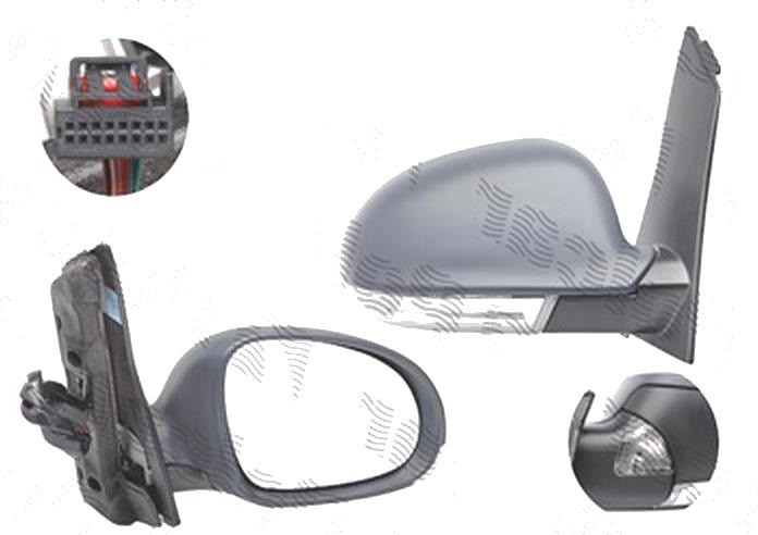 Oglinda exterioara Volkswagen Golf 5 Plus (5m), 01.2005-01.2009; Golf 6 Plus, 01.2009-2014, Dreapta, reglare electrica; grunduita; incalzita; geam co
