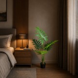 Planta artificiala filodendron decorativa, 6 frunze, 120 cm, verde