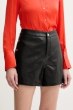 Morgan pantaloni scurți SHELLY culoarea negru, uni, high waist, SHELLY