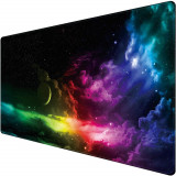 Mousepad Mare Cauciucat Velixo&reg;, Pentru Gaming, Birou, Office, Antiderapant, Cusaturi Anti-Rupere, Waterproof, model Galaxie, 80 x 30cm, Negru