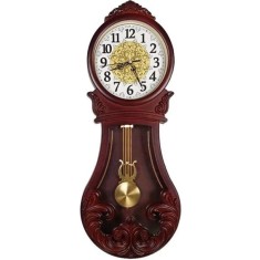 Ceas de Perete Retro cu Pendul &ndash; Beesealy Grandfather, Mecanism Silen?ios