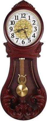 Ceas de Perete Retro cu Pendul &amp;ndash; Beesealy Grandfather, Mecanism Silen?ios foto
