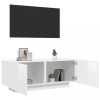 VidaXL Comodă TV, alb extralucios, 100x35x40 cm, lemn prelucrat