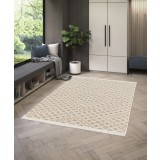 Covor Model RE BORN 21711-462, Marime 80 x 150 cm, Bej, Bumbac reciclat si Polipropilena, Living, Dormitor, Sufragerie, Birou