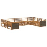 vidaXL Set de canapele de exterior 9 pcs natural Lemn Solid de Acacia 3383827