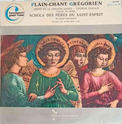 Disc vinil, LP. Plain-Chant Gregorien-La Schola Des P&amp;egrave;res Du Saint-Esprit Du Grand Scholasticat De Chevill-242835 foto