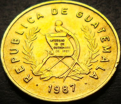 Moneda exotica 1 CENTAVO - GUATEMALA, anul 1987 * cod 3084 B foto