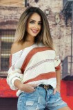 J727-81 Bluza cu aspect tricotat si decolteu in V