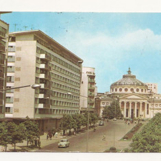 RF2 -Carte Postala- Bucuresti, vedere spre Ateneul R.P.R, circulata 1964