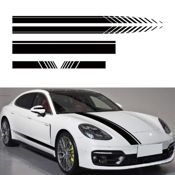 Set 5 stickere autoadezive Tuning, model &quot;Racing Stripes V1&quot;, dimensiune 190