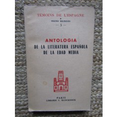 ANTOLOGIA DE LA LITERATURA ESPANOLA DE LA EDAD MEDIA - EUGENE KOHLER
