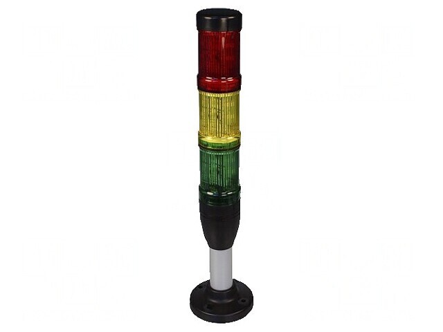 Coloană de Semnalizare LED Roșu/Galben/Verde SL4-100-L-RYG-24LED
