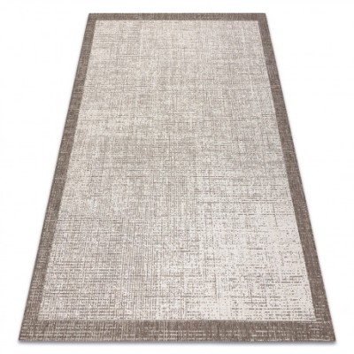 Covor sisal Floorlux 20401 Cadru şampanie si taupe, 140x200 cm foto