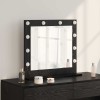 VidaXL Oglindă de toaletă cu oglindă Stejar Negru 60 x 55 x 18 cm 868286