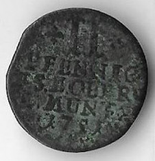 Moneda 2 pfennig 1751, Saxe-Weimar-Eisenach - Germania, mai rara! foto
