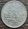 (A547) MONEDA DIN ARGINT FRANTA - 5 FRANCS 1960, SEMANATOAREA, 12 GRAME, AG 835, Europa