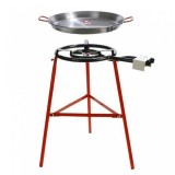 Set gatit paella fructe de mare Mirador, tigaie 60 cm inclusa, suport 3 picioare, arzator 2 cercuri, GRC75005