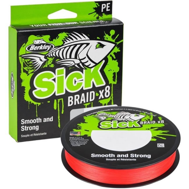 Fir Textil BERKLEY Sick Braid, Red, 300m, 0.12mm, 11.2kg