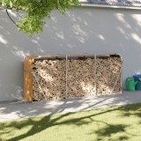 vidaXL Suport de bușteni, aspect de lemn, 234x45x100 cm, oțel galvanizat