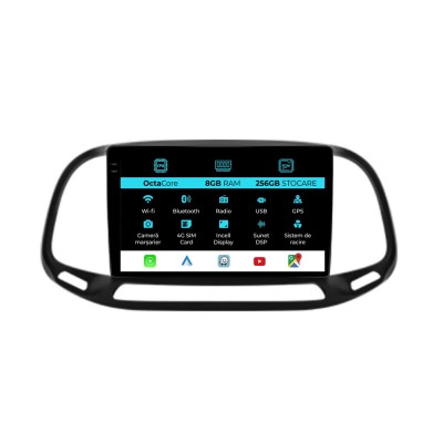Navigatie Dedicata Fiat Doblo (2015-2019), 9Inch, 8Gb Ram, 256Gb Stocare, Carplay foto
