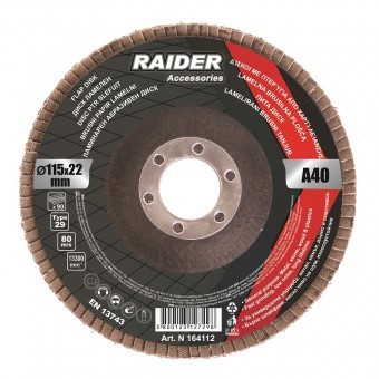 Disc pentru slefuit 125mm, Raider 164118, A40 foto