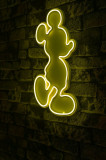 Decoratiune luminoasa LED, Mickey Mouse, Benzi flexibile de neon, DC 12 V, Galben, Neon Graph