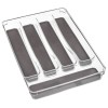 Tava organizare tacamuri 5Five Tidy Smart cu 5 compartimente, 23x33x5 cm, gri Household NewTrend
