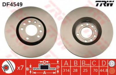 Disc frana SAAB 9-3 (YS3F) (2002 - 2016) TRW DF4549 foto