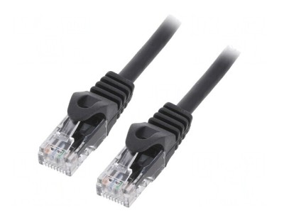 Patch cord negru U/UTP Cat6 2m foto