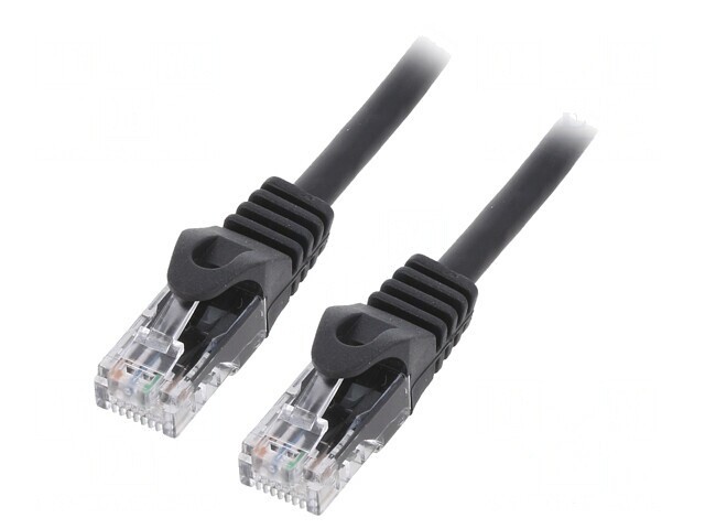 Patch cord negru U/UTP Cat6 2m