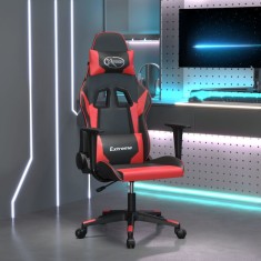 vidaXL Scaun de jocuri, negru și roșu, piele ecologică