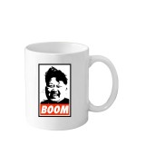 Cana din ceramica haioasa desene animate vechi, 330 ml, alba, tematica Kim Jong Un, BOOM