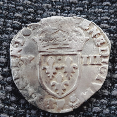 Franta 1/8 ecu 1603 F (Angers) argint, (2 tip) Henric IV foto