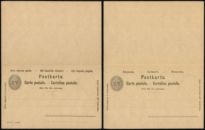 Switzerland - Postal History Rare Old Postal stationery + Reply UNUSED DB.121 foto