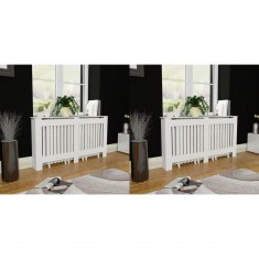 vidaXL Mască de calorifer, 2 buc., alb, 152 cm, MDF 276004