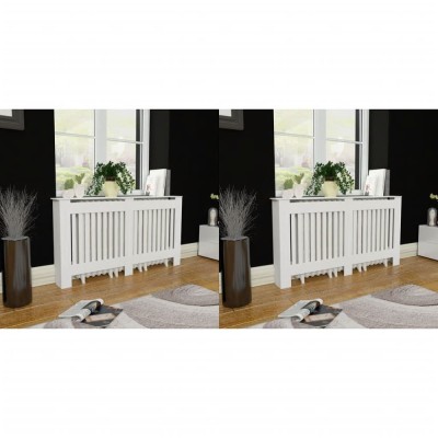 Gossi masca de calorifer, 2 buc., alb, 152 cm, mdf foto
