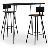 Set mobilier de bar, 3 piese, negru GartenMobel Dekor, vidaXL