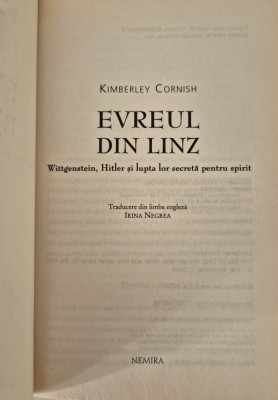 Kimberley Cornish Evreul din Linz Wittgenstein H ,Hitler si lupta lor secreta foto