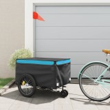 vidaXL Remorcă pentru biciclete, negru și albastru, 45 kg, fier 94114