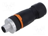Conector M12 3 pini tată drept IP67 pe cablu aurit LAPP