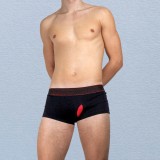 Boxeri Bărbați cu Picior Scurt &ndash; Confort și Flexibilitate din Bumbac Elastic - S - Negru