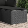 Gossi taburet de gradina cu perna, negru, 55x55x37 cm, poliratan