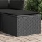 Gossi taburet de gradina cu perna, negru, 55x55x37 cm, poliratan