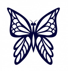Sticker decorativ Fluture, Albastru inchis, 60 cm, 1156ST-8 foto
