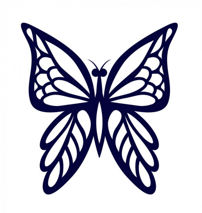 Sticker decorativ Fluture, Albastru inchis, 60 cm, 1156ST-8