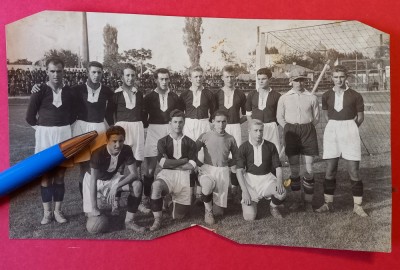 Foto veche fotbal- Nationala din IUGOSLAVIA (inaintea meciului cu Romania) 1925 foto