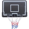 Panou baschet 90x60 cm, fixare pe perete, inel metalic cu plasa, alb/negru