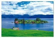 PUZZLE EDUCA 2000 INSULA IN FIORDUL HARDANGER, NORVEGIA foto