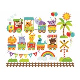 Stickere bebe - Trenulet cu animale - 130x50 cm