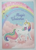 POP - UP COLOURING BOOK , MAGIC UNICORN * CARTE DE COLORAT CU TEXT IN LIBA ENGLEZA